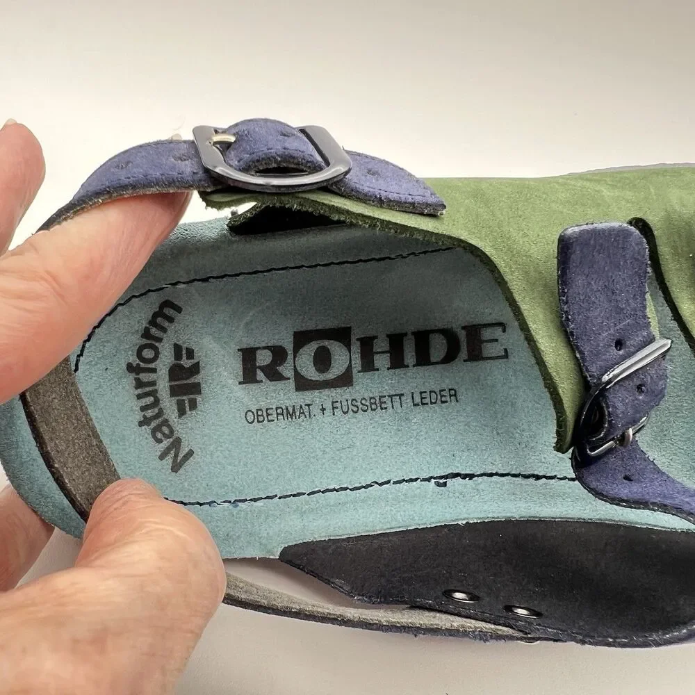 Naturform Comfort Sole Rohde Sandals Tri-Color Suede German Orthopedic Sz 41